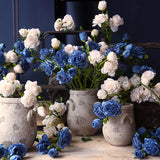 Artificial Scorched Edge Rose Stem - 21.3" - OpalFloarl-Premium artificial flowers and elegant vases to elevate your home decor.