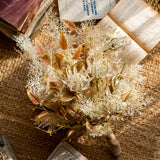 Opalfloral Artificial Protea and Foliage Bouquet - Unique Golden Arrangement - OpalFloarl-Premium artificial flowers and elegant vases to elevate your home decor.