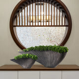 Opalfloral Artistic Faux Moss & Vine Arrangement in Fan-Shaped Ceramic Vessel - OpalFloarl-Premium artificial flowers and elegant vases to elevate your home decor.