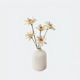 Opalfloral Beige Daisy Dried Flower Set – Minimalist Arrangement with White Ceramic Vase, 11.8'' Tall - OpalFloarl-Premium artificial flowers and elegant vases to elevate your home decor.