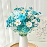Opalfloral Blue Gypsophila and Hydrangea Dried Flower Bouquet - OpalFloarl-Premium artificial flowers and elegant vases to elevate your home decor.