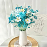 Opalfloral Blue Gypsophila and Hydrangea Dried Flower Bouquet - OpalFloarl-Premium artificial flowers and elegant vases to elevate your home decor.