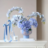 Opalfloral Blue Orchid and Hydrangea Artificial Flower Arrangement - OpalFloarl-Premium artificial flowers and elegant vases to elevate your home decor.