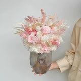 Opalfloral Blush Harmony Dried Flower Bouquet - Large & Small Sizes - OpalFloarl-Premium artificial flowers and elegant vases to elevate your home decor.