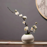 Opalfloral Graceful Faux Plum Blossom Arrangement – Available in White, Pink, Yellow, and Red - OpalFloarl-Premium artificial flowers and elegant vases to elevate your home decor.