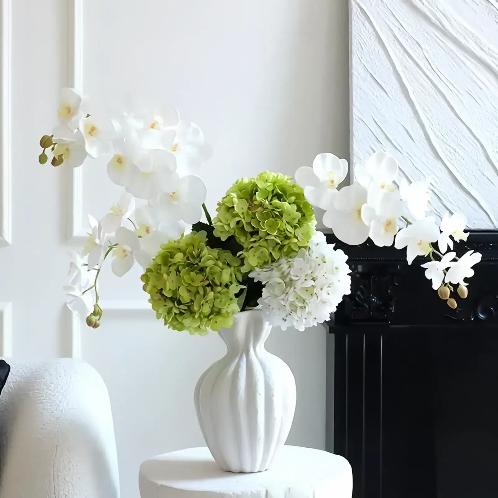 Opalfloral Lifelike Orchid & Hydrangea Artificial Bouquet - Elegant Décor - OpalFloarl-Premium artificial flowers and elegant vases to elevate your home decor.