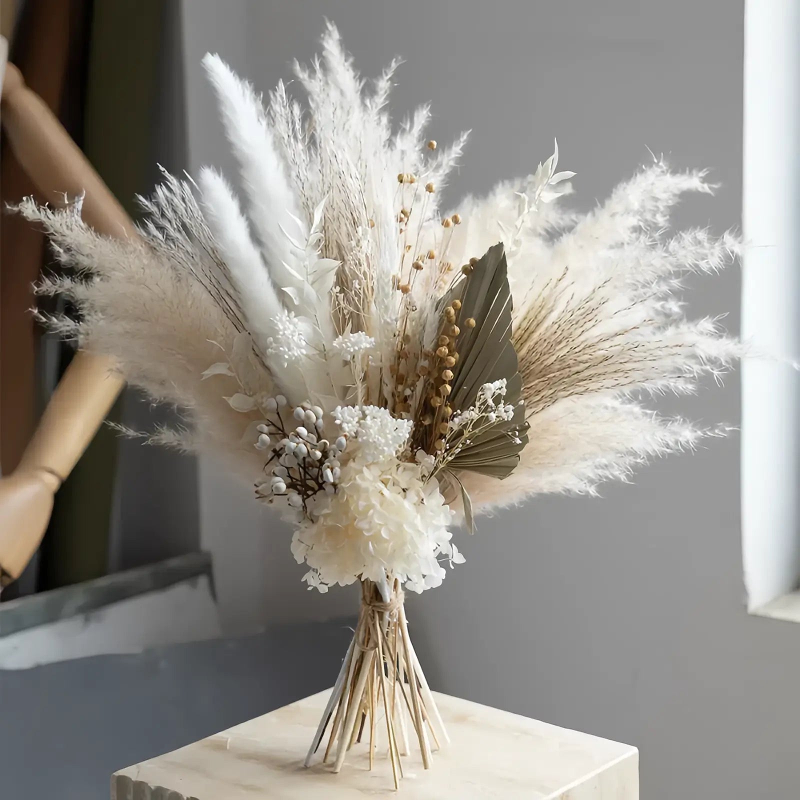 Opalfloral Natural Dried Flower Bouquet - Vintage Elegance - OpalFloarl-Premium artificial flowers and elegant vases to elevate your home decor.