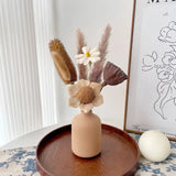 Opalfloral Natural Lotus & Pampas Dried Flower Set – Rustic Centerpiece with Ceramic Vase, 11.8'' Tall - OpalFloarl-Premium artificial flowers and elegant vases to elevate your home decor.