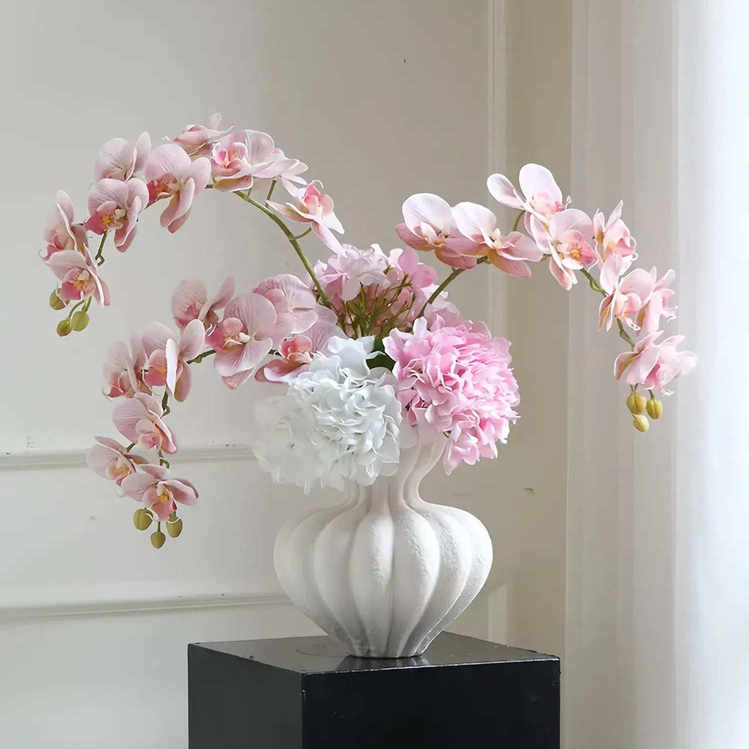 Opalfloral Romantic Pink Orchid & Hydrangea Artificial Bouquet - OpalFloarl-Premium artificial flowers and elegant vases to elevate your home decor.