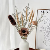 Opalfloral Rustic Wheat & Pinecone Dried Flower Set – Cozy Centerpiece with Ceramic Vase, 15.7'' Tall - OpalFloarl-Premium artificial flowers and elegant vases to elevate your home decor.