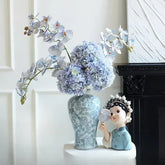 Opalfloral Serene Blue Orchid & Hydrangea Artificial Bouquet - OpalFloarl-Premium artificial flowers and elegant vases to elevate your home decor.