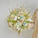 Opalfloral Serenity Green Dried Flower Bouquet - Large & Small Sizes - OpalFloarl-Premium artificial flowers and elegant vases to elevate your home decor.