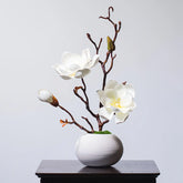 Opalfloral Timeless Faux Magnolia Arrangement – Available in White, Pink, Yellow, and Red - OpalFloarl-Premium artificial flowers and elegant vases to elevate your home decor.