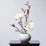 Opalfloral Timeless Faux Magnolia Arrangement – Available in White, Pink, Yellow, and Red - OpalFloarl-Premium artificial flowers and elegant vases to elevate your home decor.