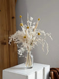 Opalfloral White Gypsophila and Yellow Craspedia Dried Flower Bouquet - OpalFloarl-Premium artificial flowers and elegant vases to elevate your home decor.