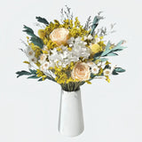 Opalfloral Yellow Rose and Hydrangea Dried Flower Bouquet - OpalFloarl-Premium artificial flowers and elegant vases to elevate your home decor.
