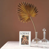 Opalfloral Bohemian Dried Floral Arrangement with Protea, Palm, and Pampas Grass in Dark Glass Vase - OpalFloarl-Premium artificial flowers and elegant vases to elevate your home decor.