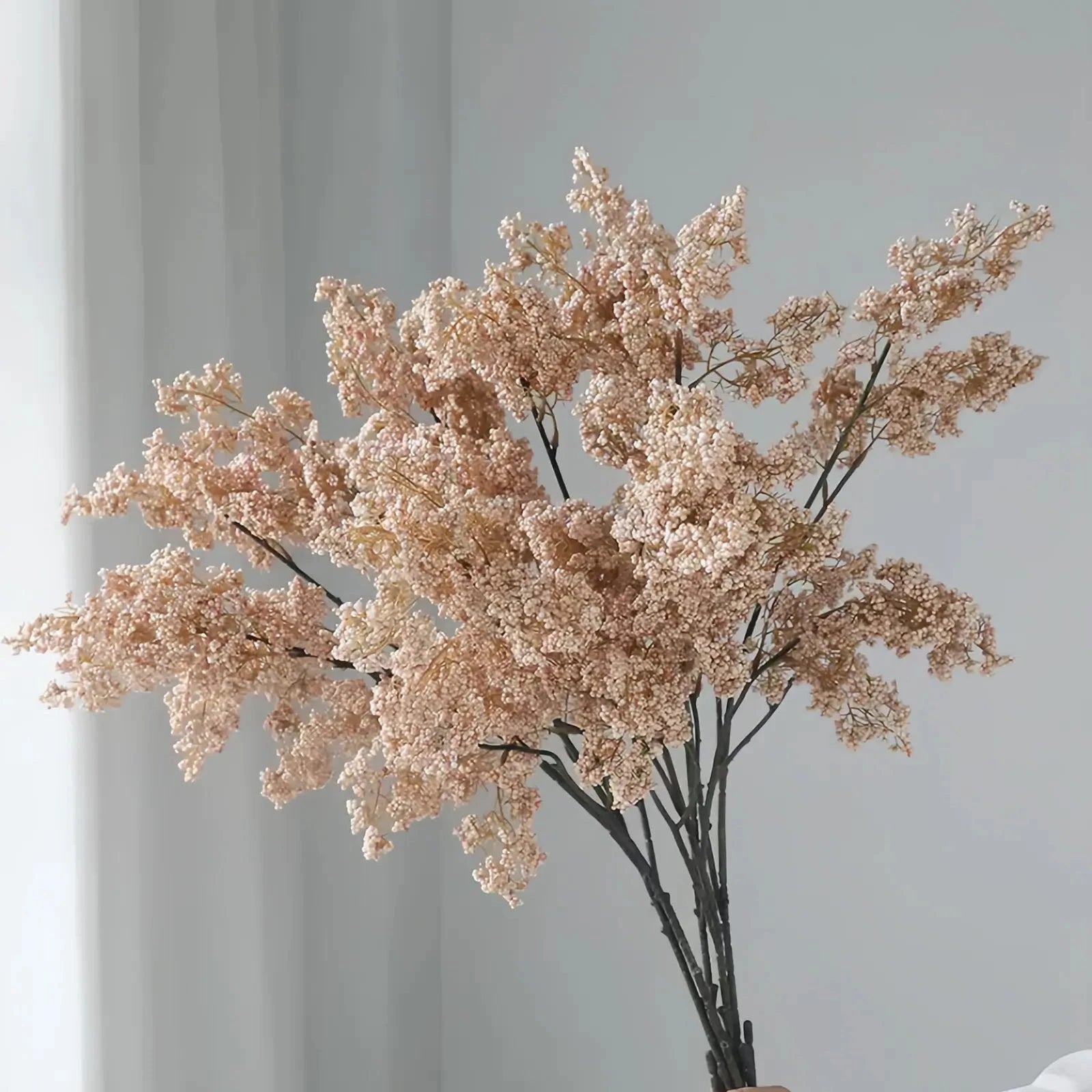 Soft Blush Artificial Millet Flower Stems – Set of 5 - OpalFloarl-Premium artificial flowers and elegant vases to elevate your home decor.