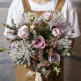 Vintage Lavender and Rose Artificial Floral Arrangement - OpalFloarl-Premium artificial flowers and elegant vases to elevate your home decor.