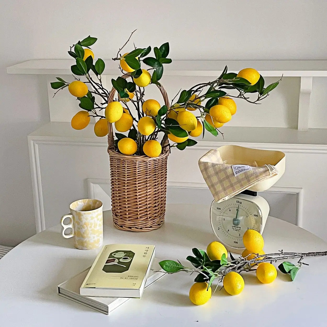 Artificial Lemon Branch - 19.7"