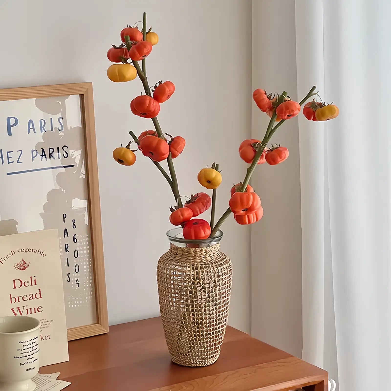 Artificial Mini Pumpkin Branch - 23.6"