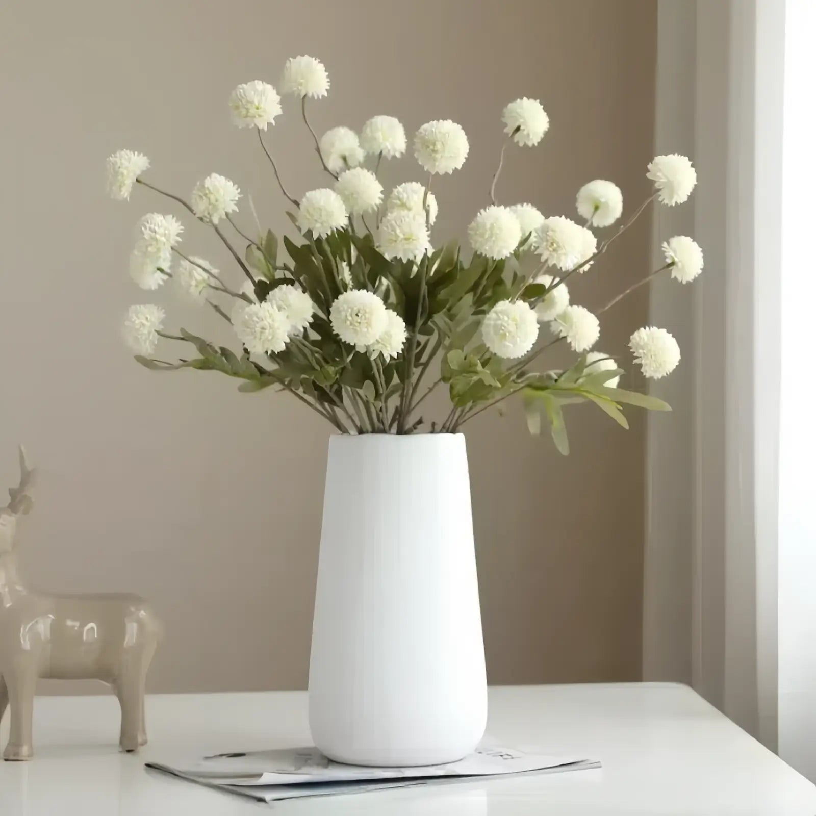 Artificial Dandelion Flower Bouquet - White, Blue, and Multicolor Options