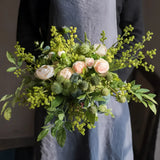 Elegant Green and Cream Artificial Floral Arrangement