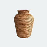 [7.9"] Handwoven Rattan Vase with Natural Charm