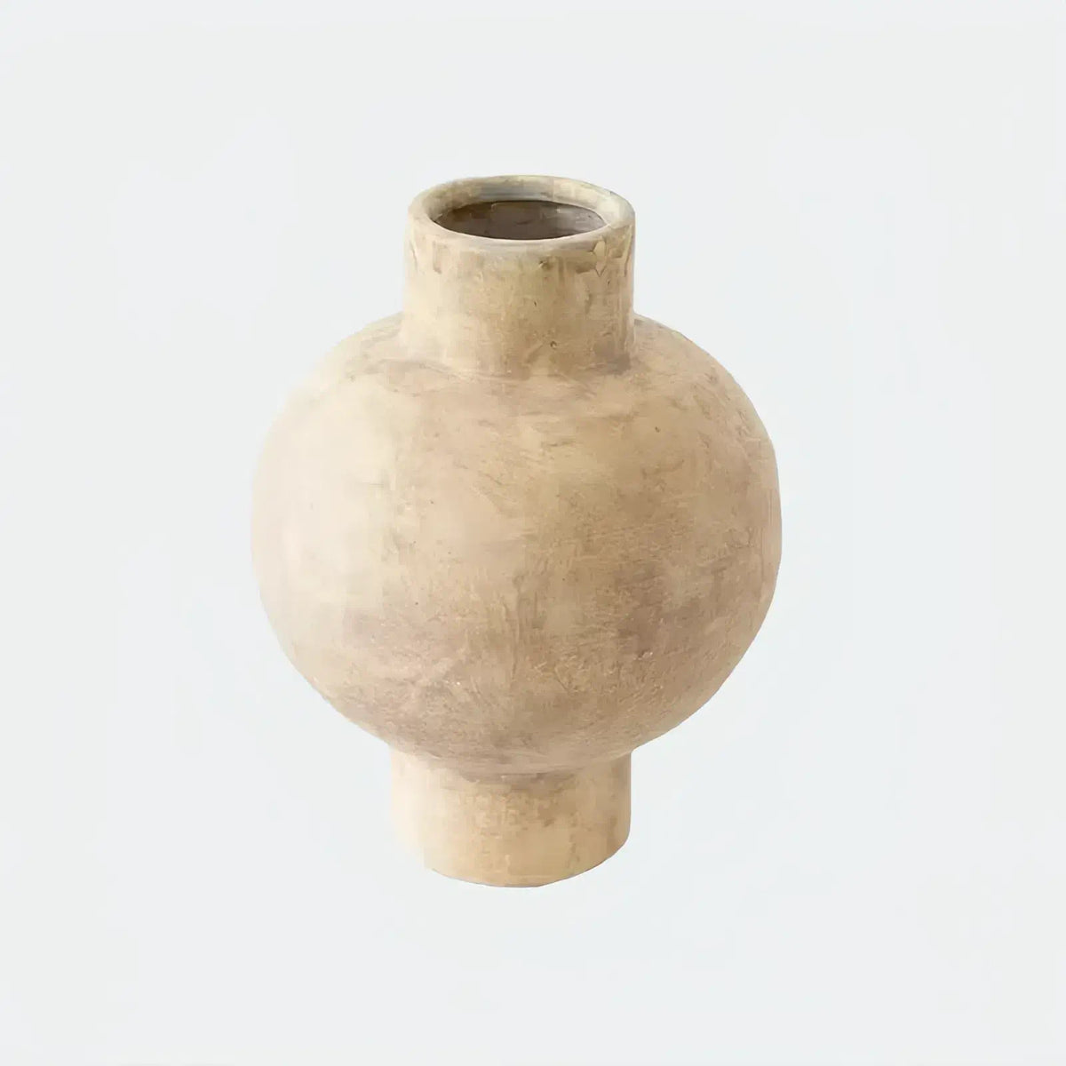 [7.7"] Minimalist Beige Ceramic Vase with Spherical Design