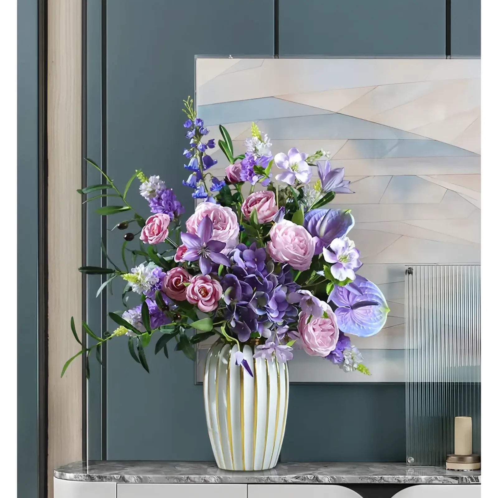 Opalfloral Artificial Mixed Flower Bouquet - Elegant Collection