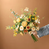 Opalfloral Artificial Seasonal Bouquet Collection - Warm Tones, Multiple Styles