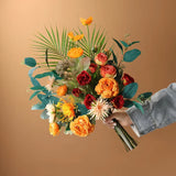 Opalfloral Artificial Seasonal Bouquet Collection - Warm Tones, Multiple Styles