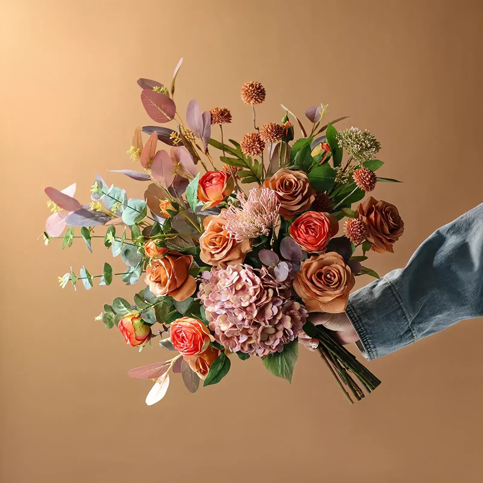 Opalfloral Artificial Seasonal Bouquet Collection - Warm Tones, Multiple Styles