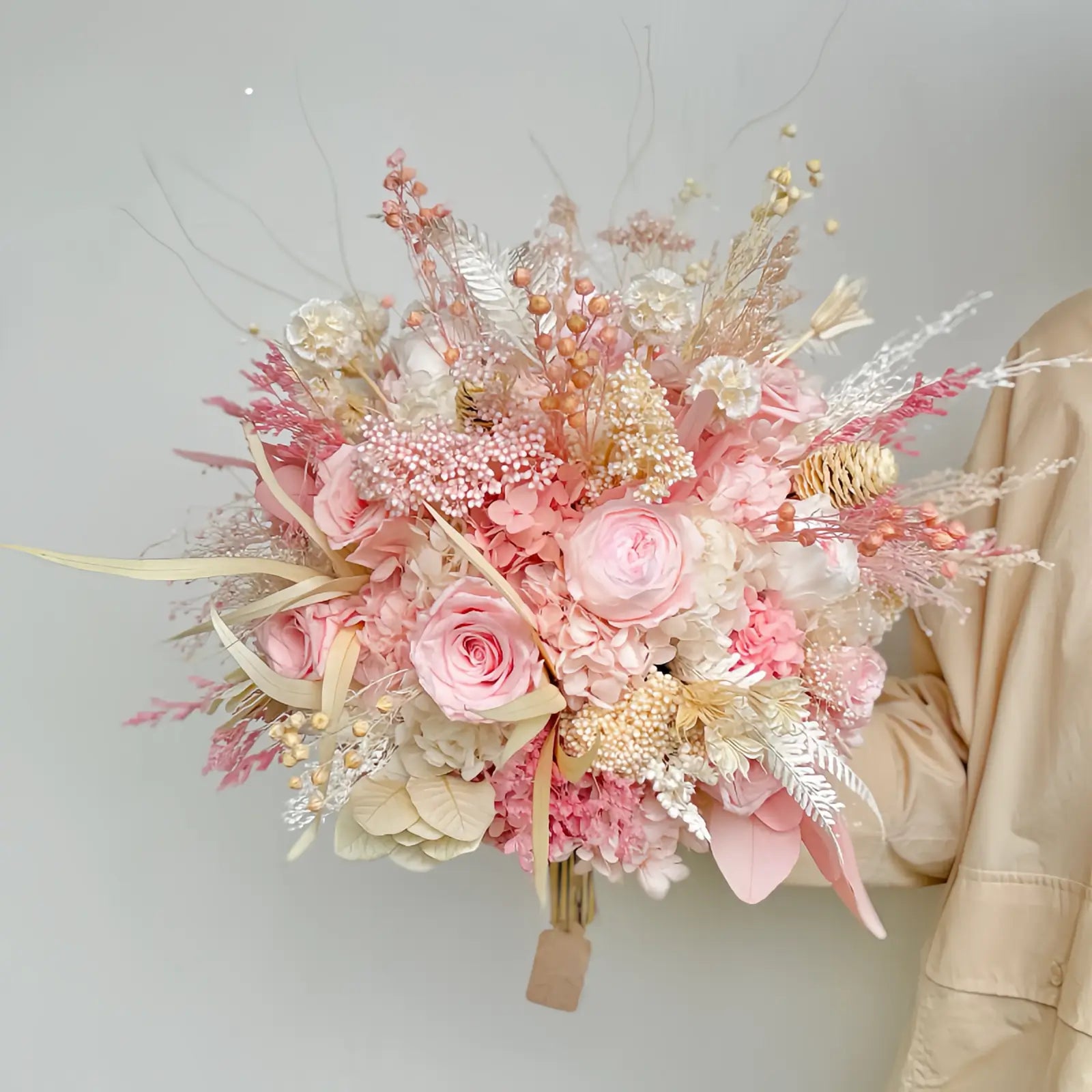 Opalfloral Blush Harmony Dried Flower Bouquet - Large & Small Sizes