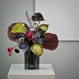 Opalfloral Bold Tropical Artificial Floral Arrangement with Anthurium and Calla Lilies in Glass Vase with Jute Rope