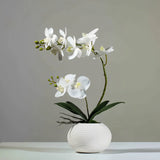 Opalfloral Elegant Faux Orchid Arrangement – Available in White, Pink, Yellow, and Red