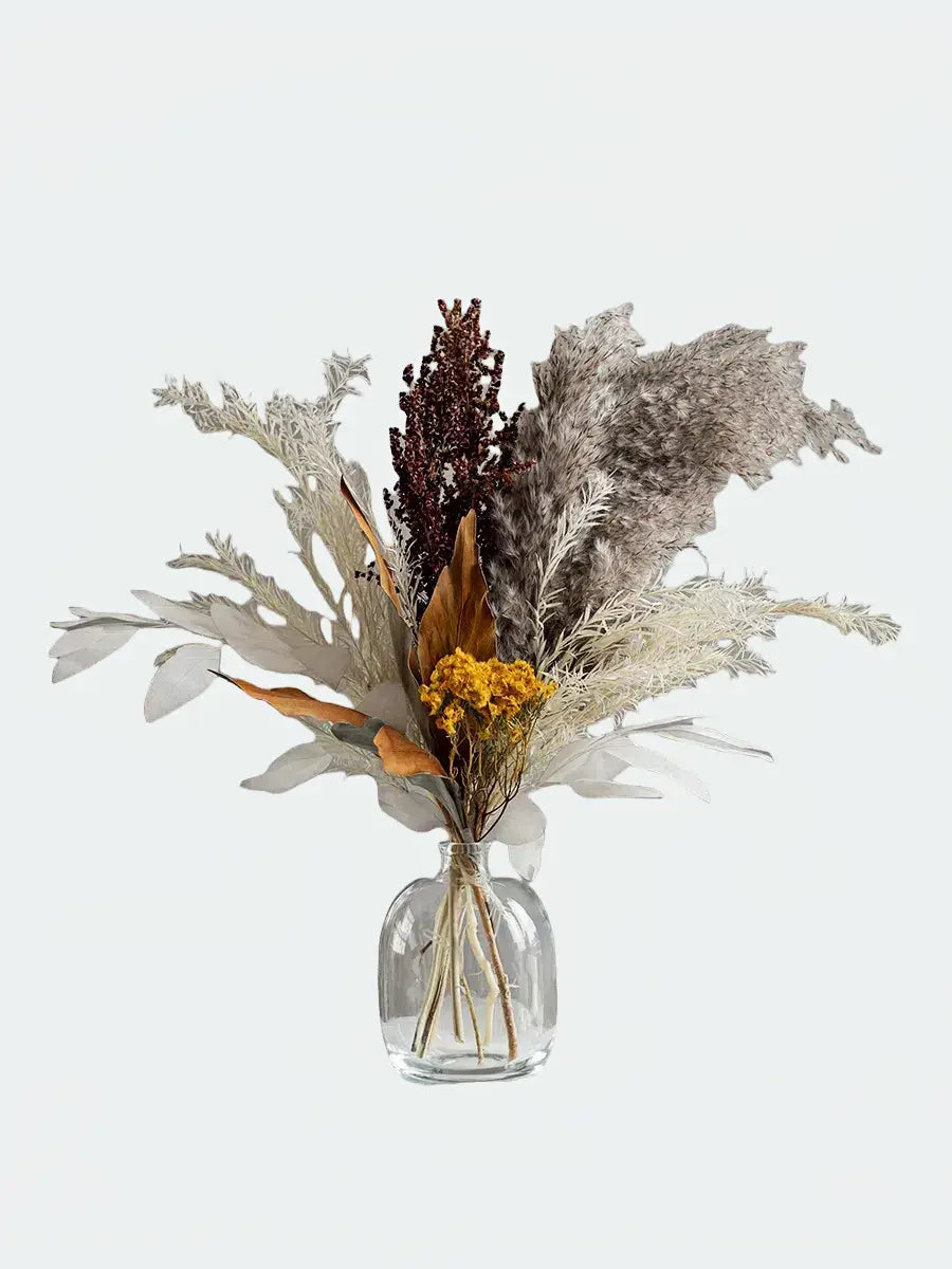 Opalfloral Golden Bloom Pampas and Eucalyptus Dried Flower Set