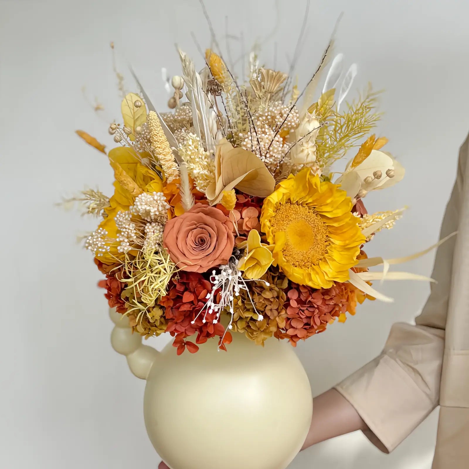 Opalfloral Golden Sunset Dried Flower Bouquet - Large & Small Sizes