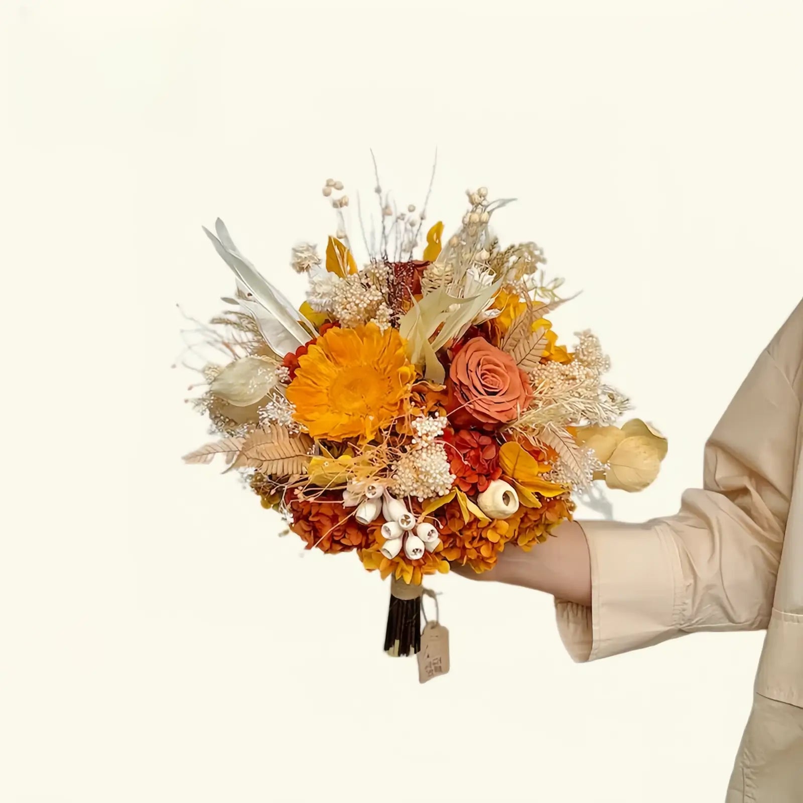 Opalfloral Golden Sunset Dried Flower Bouquet - Large & Small Sizes