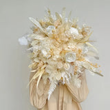 Opalfloral Ivory Rose and Hydrangea Dried Flower Bouquet - Large & Small Sizes