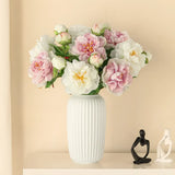 Opalfloral Lifelike White & Light Purple Peony Artificial Bouquet