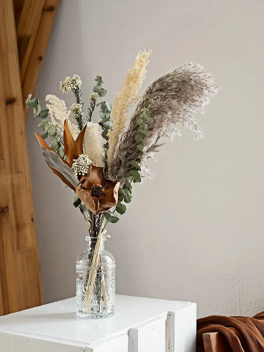 Opalfloral Pampas Grass and Eucalyptus Dried Flower Bouquet