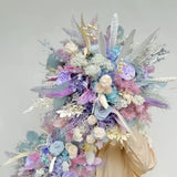 Opalfloral Pastel Blue & Lavender Dried Flower Bouquet - Large & Small Sizes