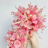 Opalfloral Pink Peony and Hydrangea Dried Flower Bouquet - Large & Small Sizes