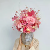 Opalfloral Pink Peony and Hydrangea Dried Flower Bouquet - Large & Small Sizes