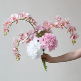 Opalfloral Romantic Pink Orchid & Hydrangea Artificial Bouquet