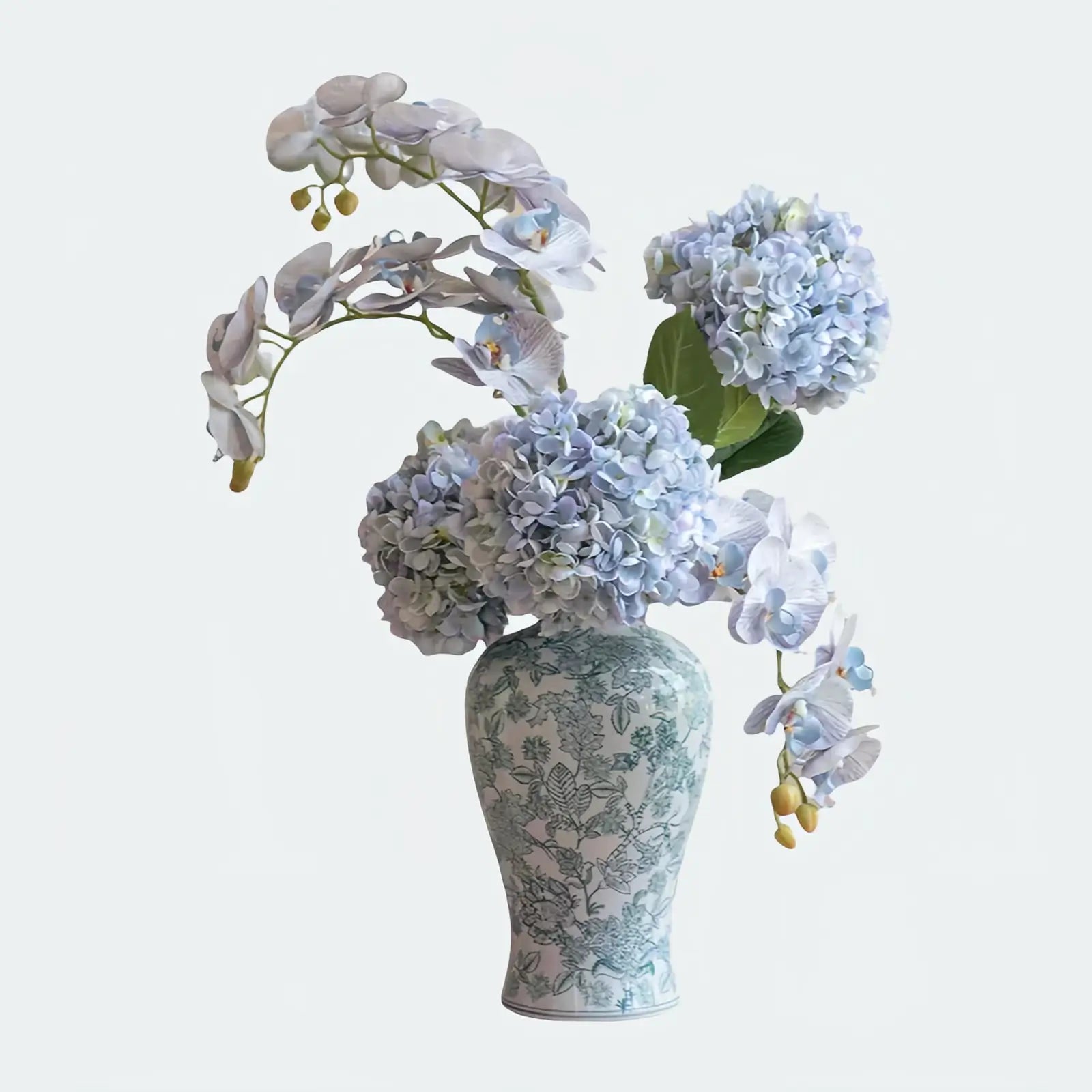 Opalfloral Serene Blue Orchid & Hydrangea Artificial Bouquet