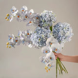 Opalfloral Serene Blue Orchid & Hydrangea Artificial Bouquet