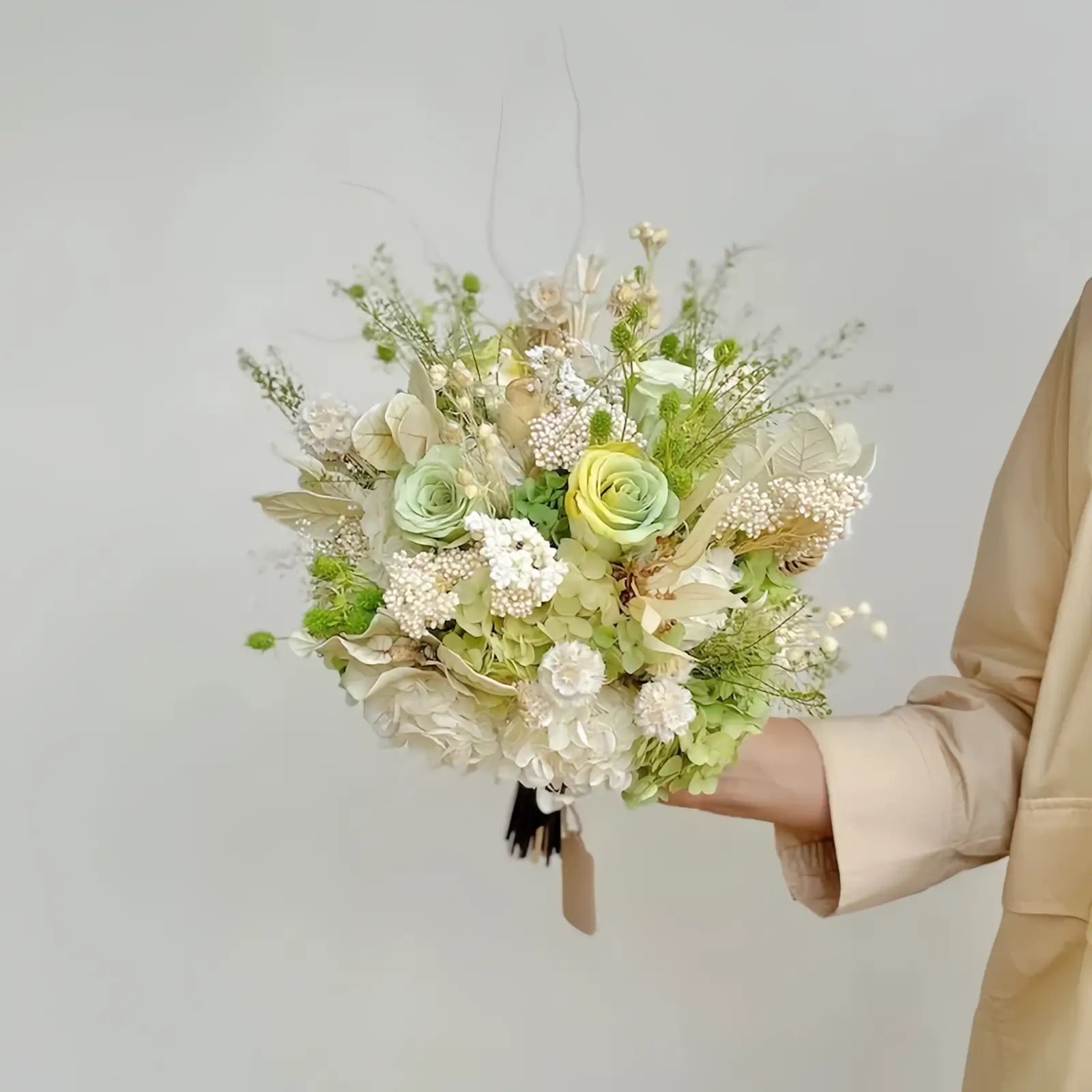 Opalfloral Serenity Green Dried Flower Bouquet - Large & Small Sizes