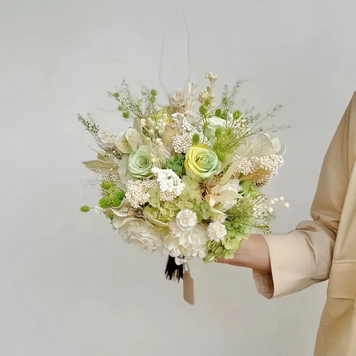 Opalfloral Serenity Green Dried Flower Bouquet - Large & Small Sizes